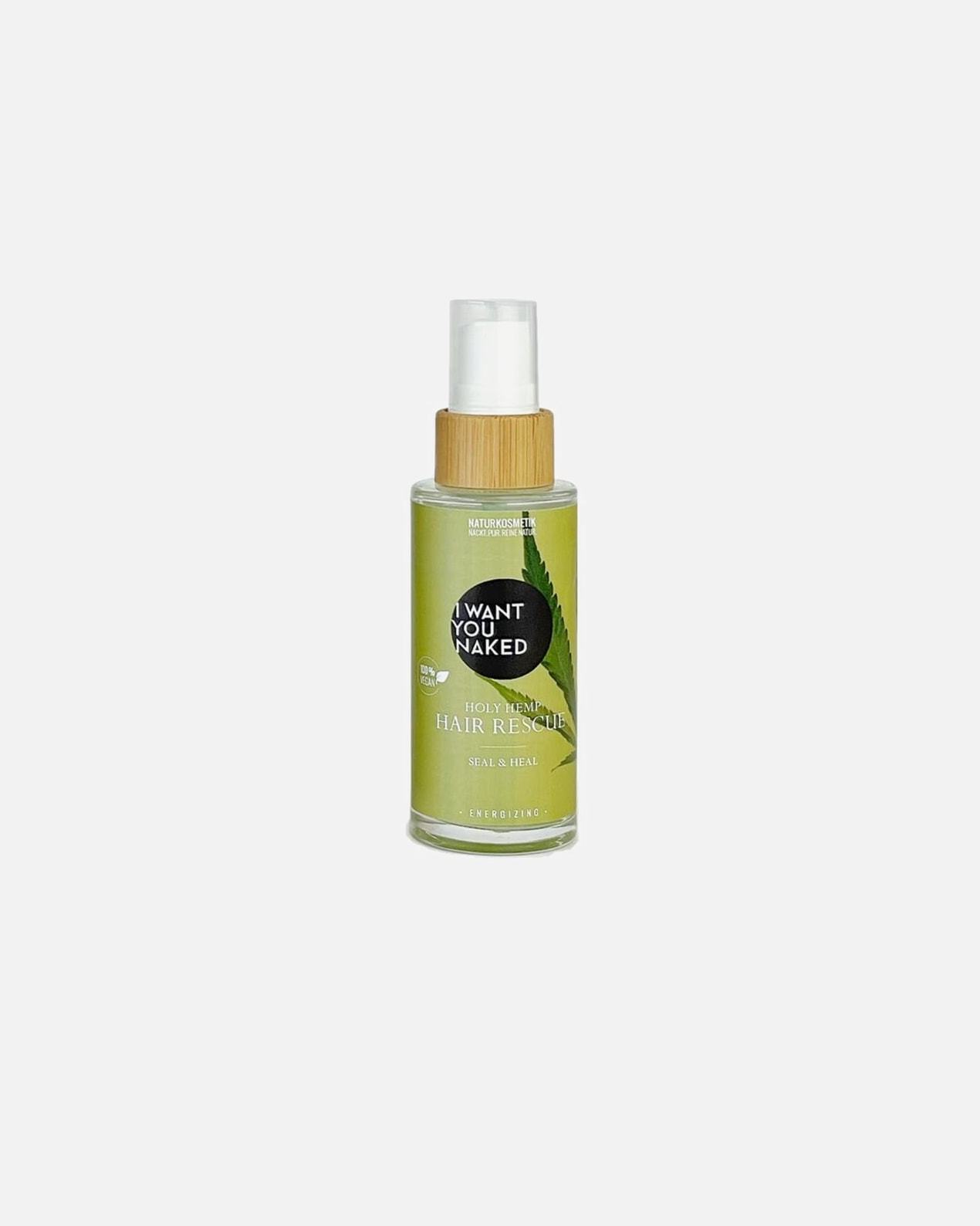WANT YOU NAKED plaukų serumas „Holy Hemp Hair Rescue Seal & Heal“ – 50 ml