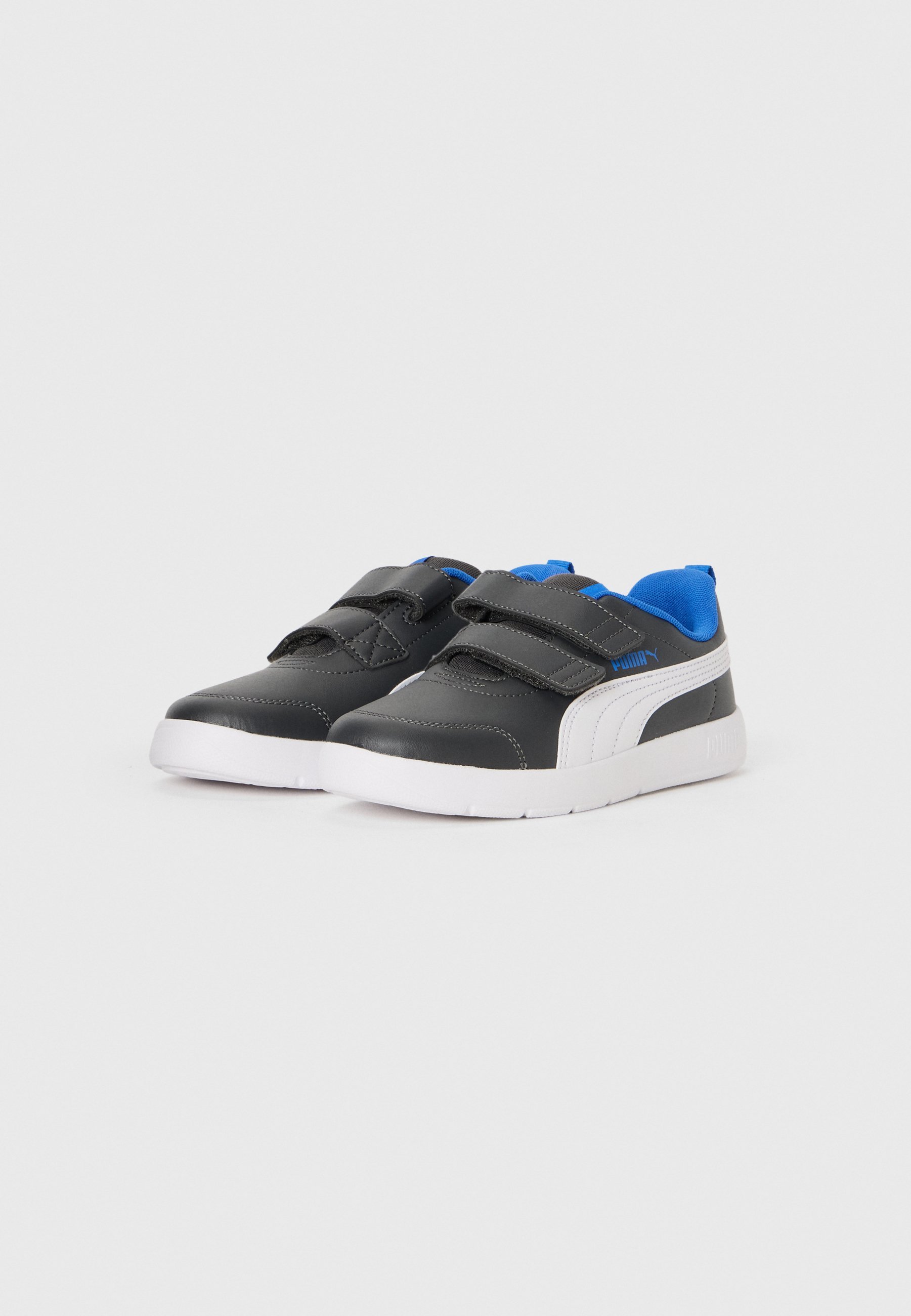 Puma COURTFLEX V3 UNISEX - Hardloopschoenen voor op de weg - donkergrijs/wit/zwart bergblauw