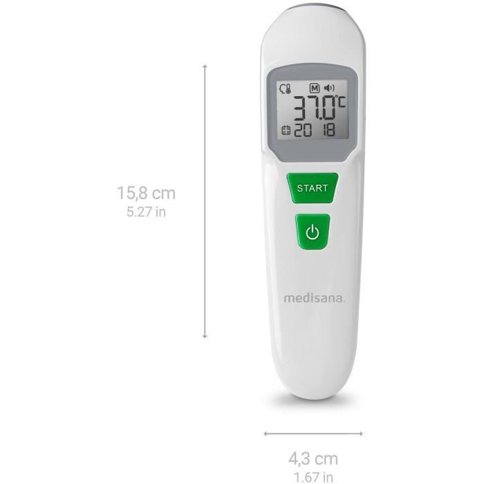 Thermometer - MEDISANA - TM 760 - Contactloos - Nauwkeurige meting met LED-display - Hoorbaar signaal - Geheugenfunctie - Gecertificeerd medisch hulpmiddel