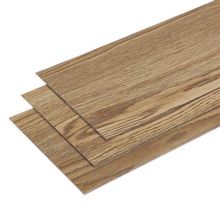 PVC flooring - Self-adhesive tiles - 5.02 m² - for living room - Waterproof - 36 pieces - Wood color