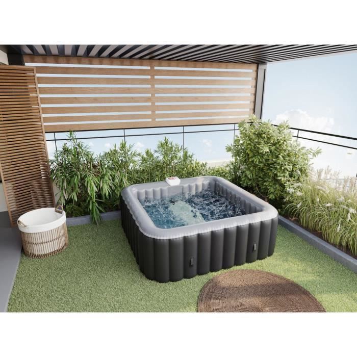 Spa inflable cuadrado para 6 personas - OFERTA ÚNICA - B-COSY II - 140 chorros de aire - PVC negro