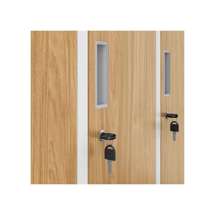 JAN NOWAK Metal locker cabinet for schools and changing rooms BARTEK White / Golden Oak