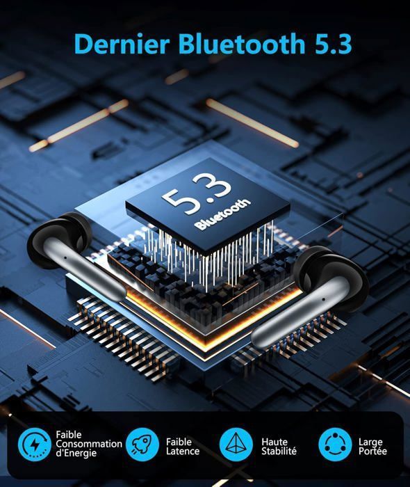 Écouteurs Sans Fil - RIWILL - Bluetooth 5.3 - Réduction de Bruit - 40H Autonomie - IP67
