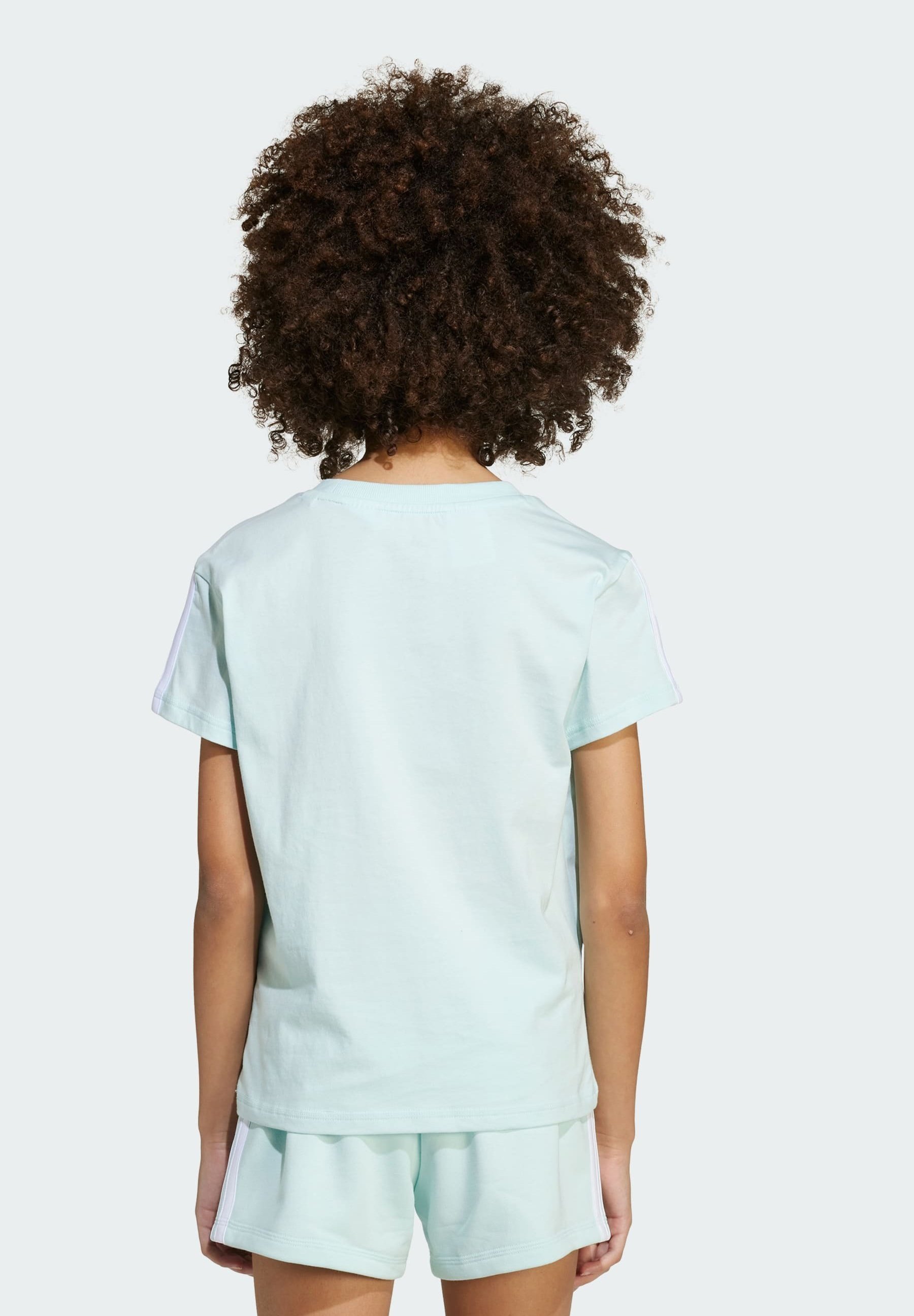 adidas Sportswear ESSENTIALS TEE - Printtipaita - grey/white