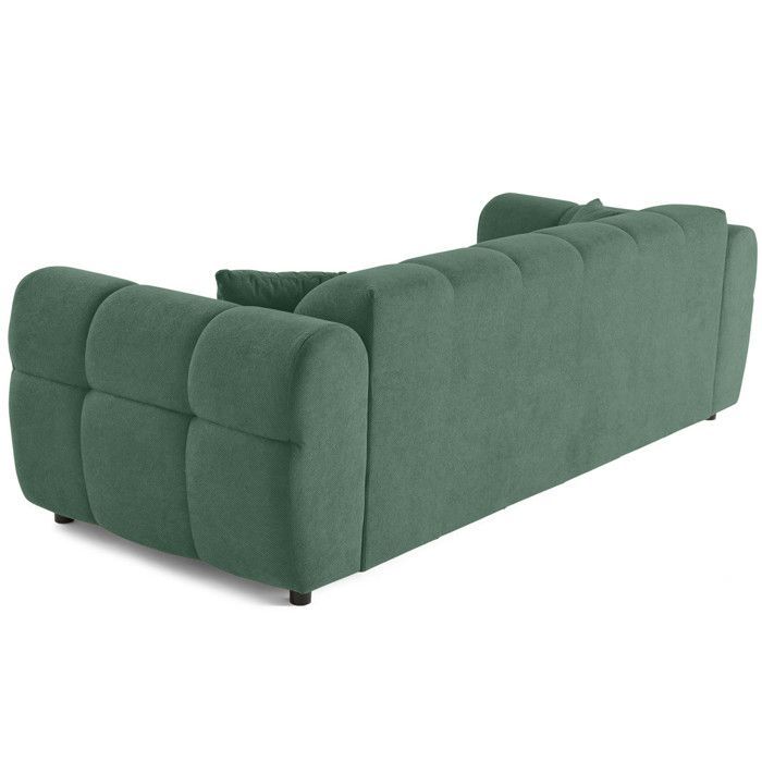 Ray – 3-Sitzer-Sofa mit gerader Sitzfläche in strukturiertem Stoff – Salbeigrün