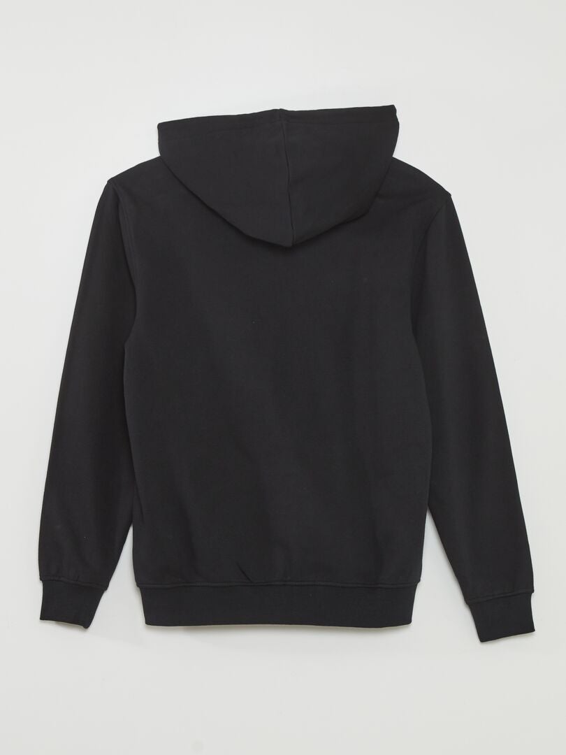 Fleece sweatshirt met rits - ZWART