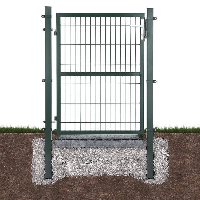 Puerta de acero galvanizado - SONGMICS - GGD175L - Verde - 106 x 125 cm - Con cerradura, manilla y llave