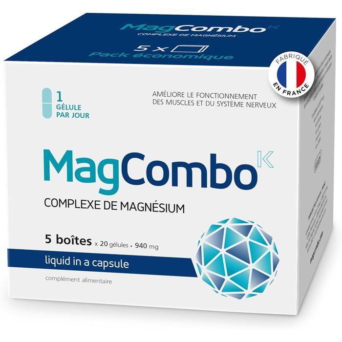 MagCombo Magnésium pur concentré Formule huileuse (spéciale) pour une absorption optimale, plus vitamines B2, В6, В12 et С