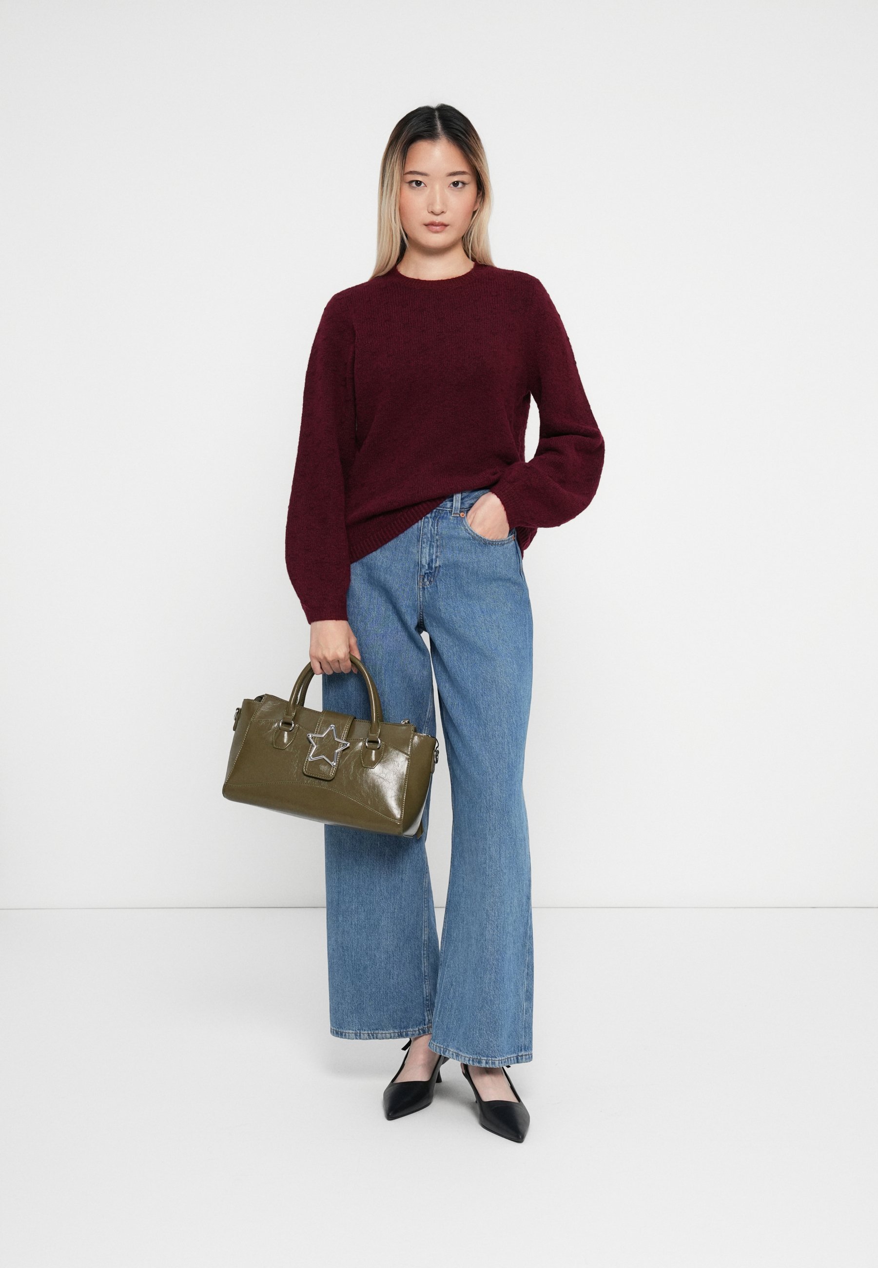 VILA VIKARAM O NECK PULLOVER - Pullover - bordeaux