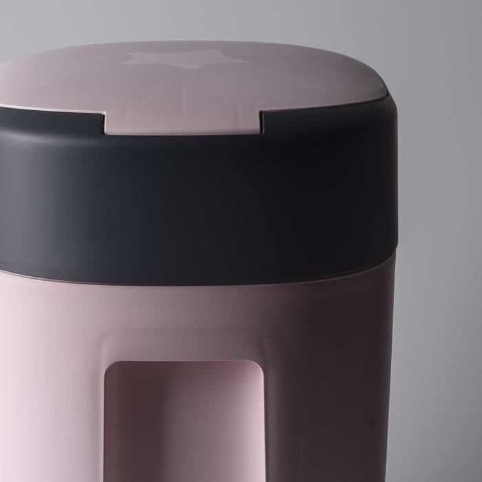 Tommee Tippee Twist & Click Odor-Proof Nappy Bin, Includes 1x Cassette with Antibacterial Multi-Layer Film - Pink