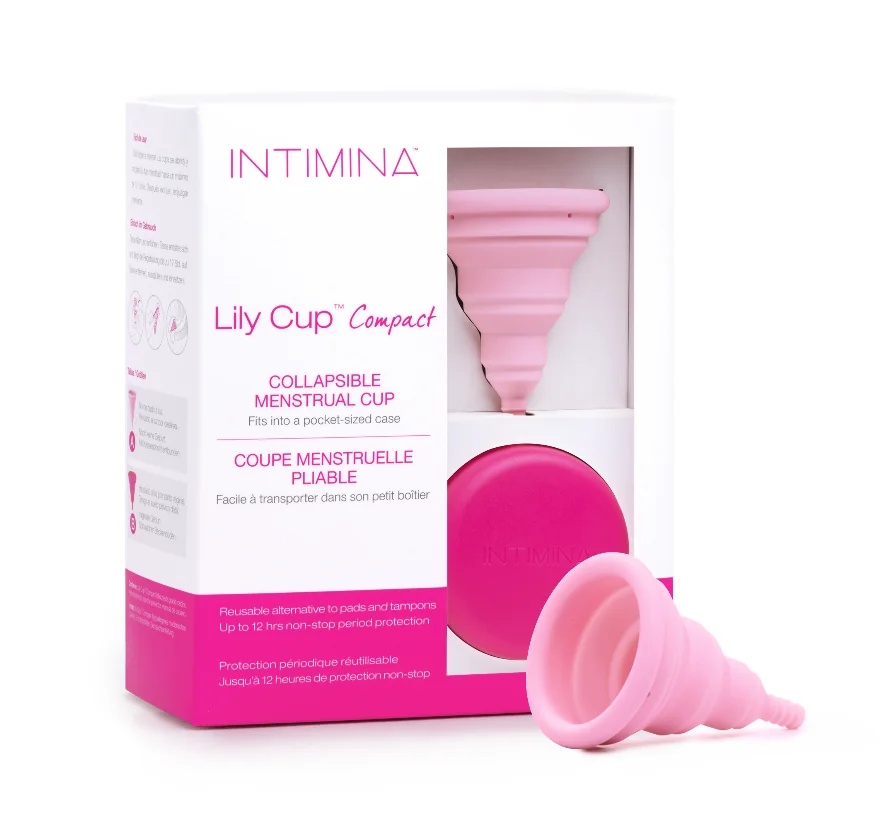INTIMINA Copa menstrual Lily Cup tamaño compacto. Una copa menstrual de silicona resellable.