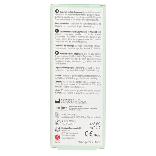 Kruidvat Opticare - Lentile de contact moi zilnice 1.25<br>Dispozitiv medical - 10 bucăți