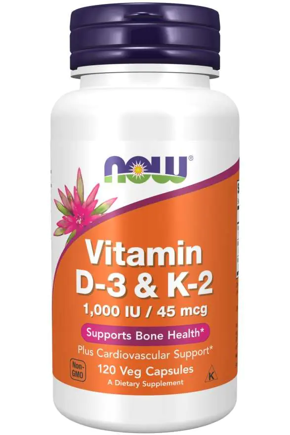 Now Foods Vitamin D-3 & K-2, Suplement diety z witaminą D3 i K2, Kapsułki