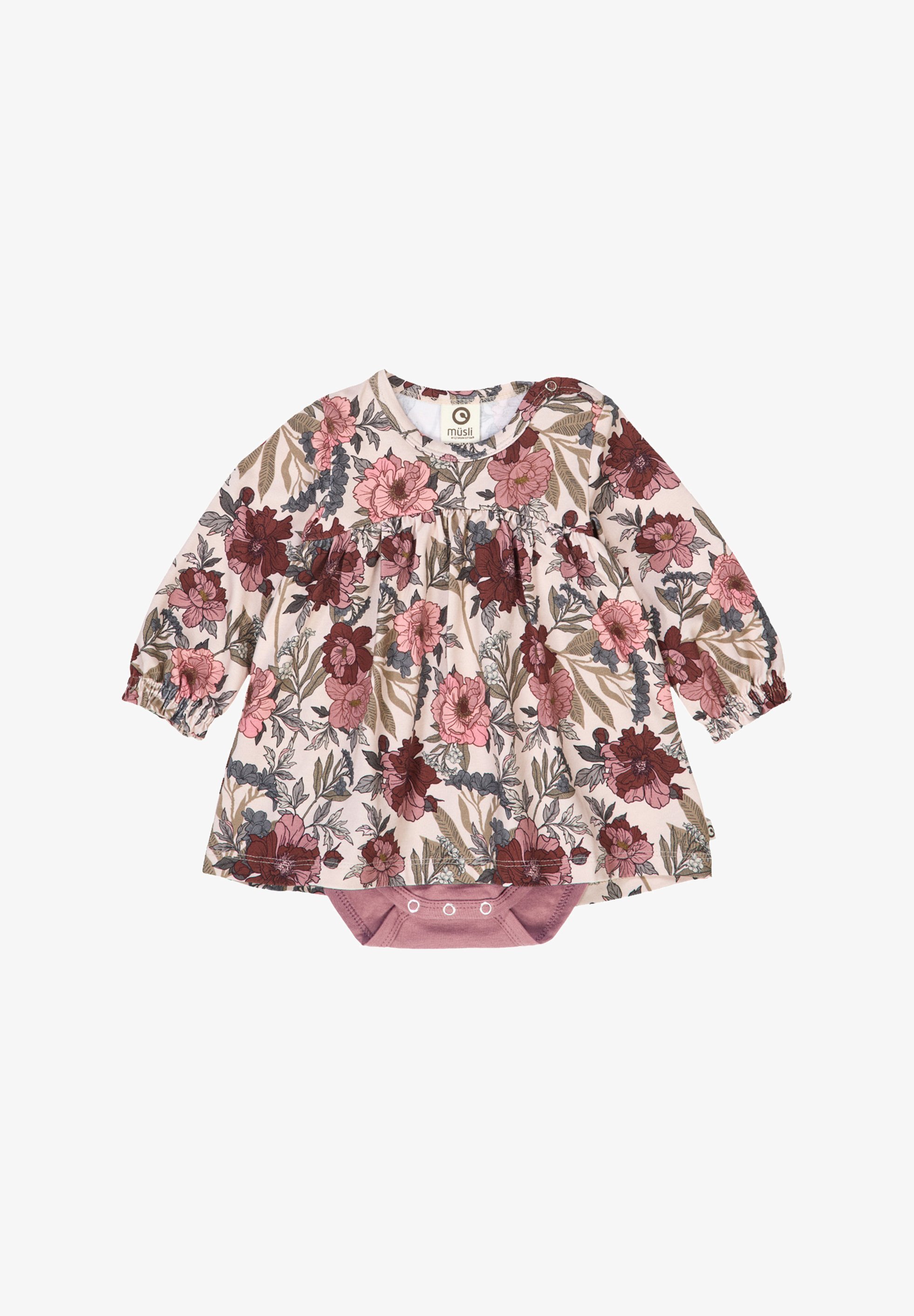 Robe en jersey Müsli by GREEN COTTON - Rose nostalgie de la racine de rossignol