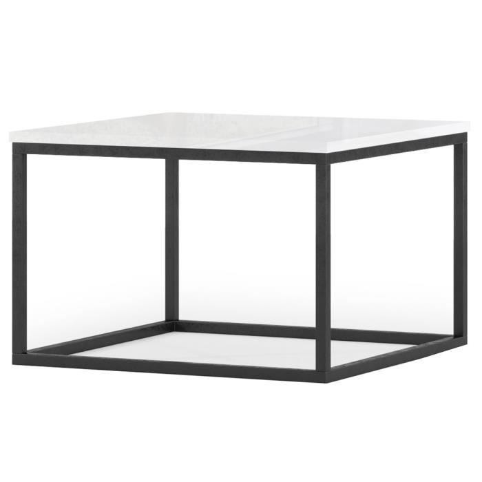 Roman - table basse - 60 cm - Noir / Blanc