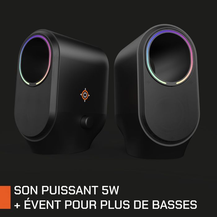 Enceintes bluetooth gaming - NOVA GAMING - Cygnus - LED RGB - Noir