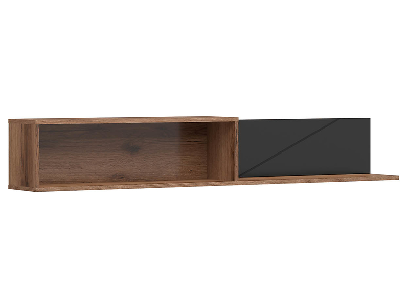 Półka ścienna Forn 156 cm dąb delano ciemny/czarny
