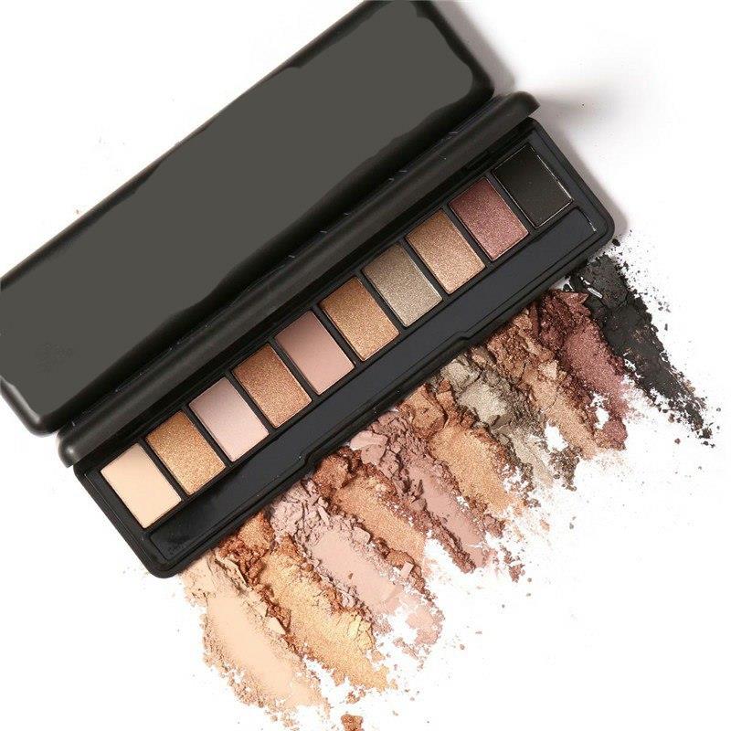Paleta de maquillaje de 10 colores para ojos: maquillaje natural, sombras de ojos claras, sombras de ojos brillantes y mate.