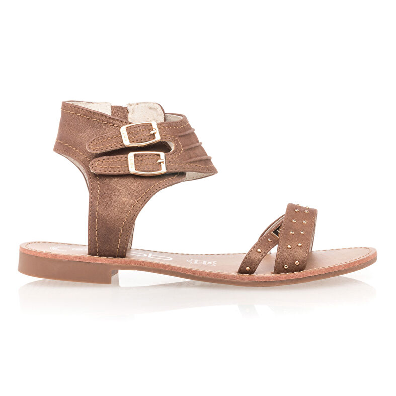 Braune Damensandalen / Zehenfreie Schuhe
