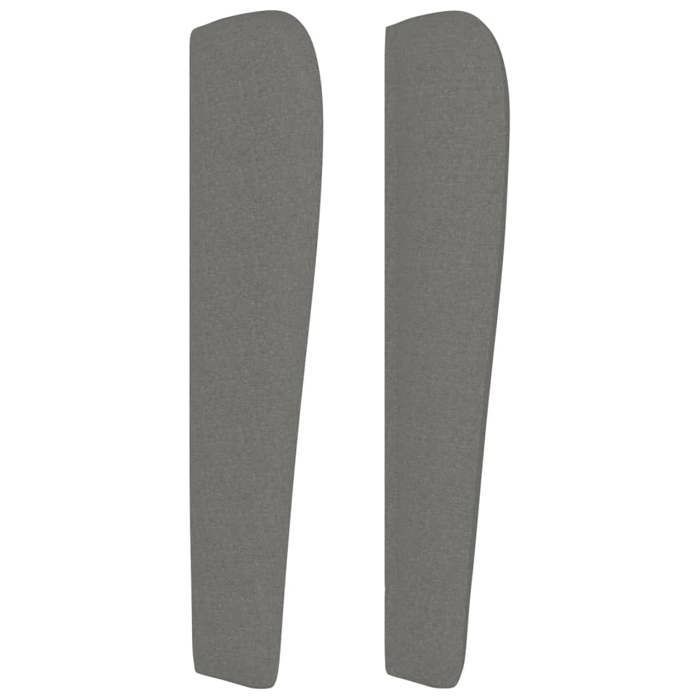 Cabecero - vidaXL - Gris oscuro - Tejido resistente - Altura regulable - Patas de madera