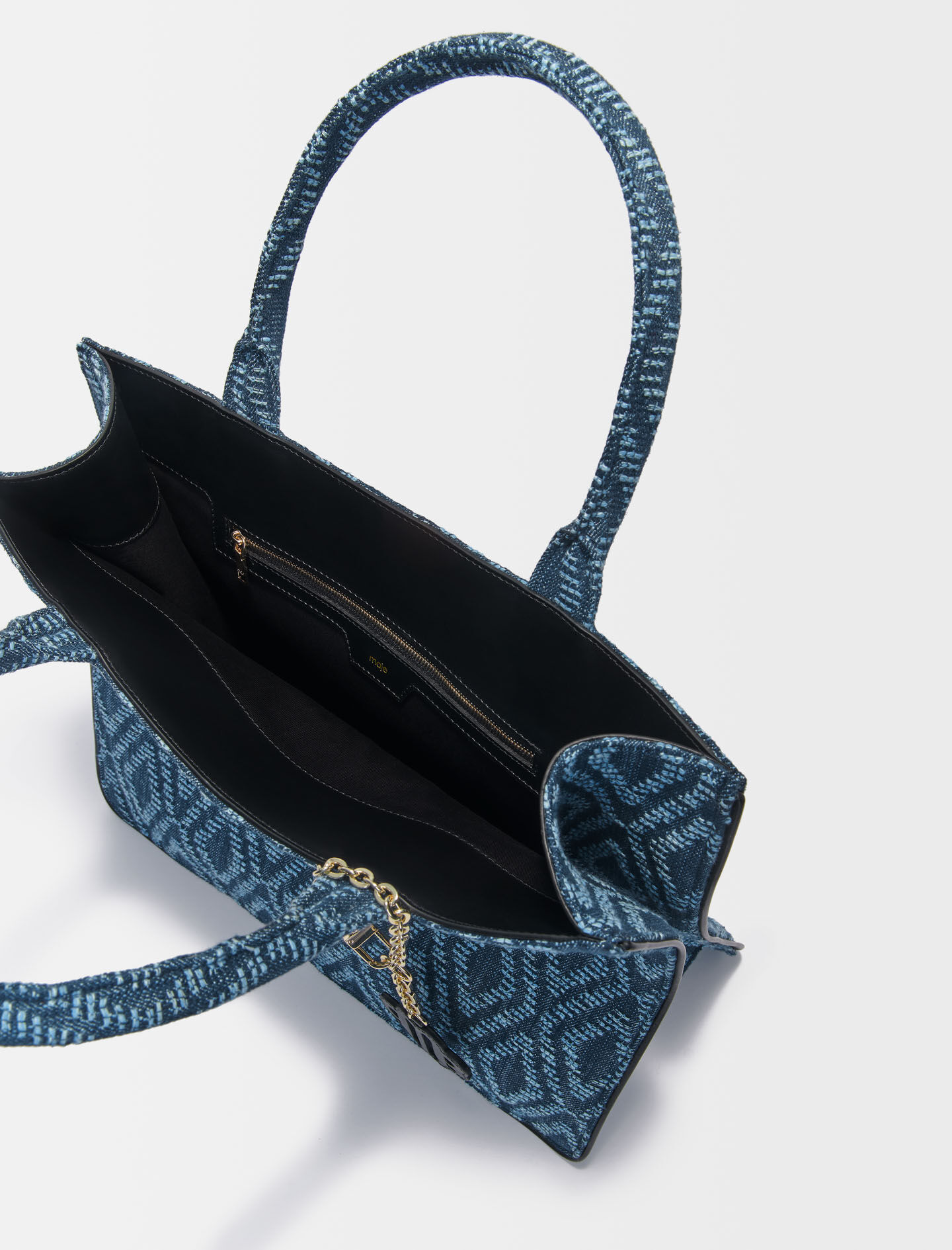 Shoppertas met grafische print - Indigo