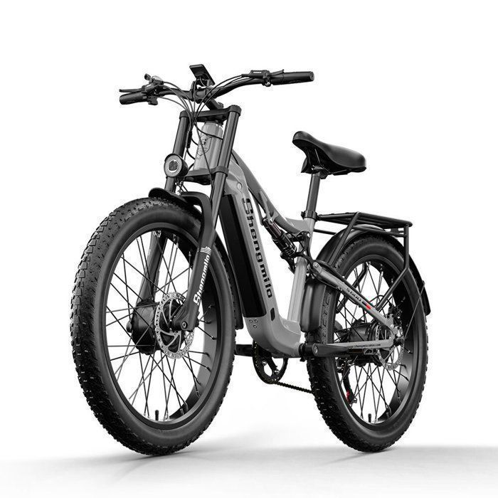 Velo electrique adulte - Shengmilo S600 - 2000W Double moteur - Fat Bike 26 Pouces - Batterie  48V17.5Ah - Tout suspendu - Gris