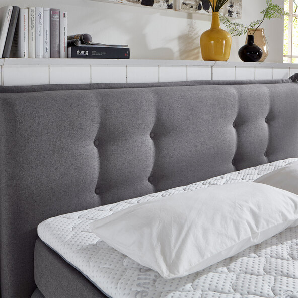 Boxspringbett Classic, grau, 160 x 200 cm