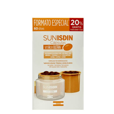 Isdin Sunisdin Kapsler VitAox Ultra Kapsler Hudbeskyttelse Soleksponering 2 x 30 kapsler 2 x 30 kapsler