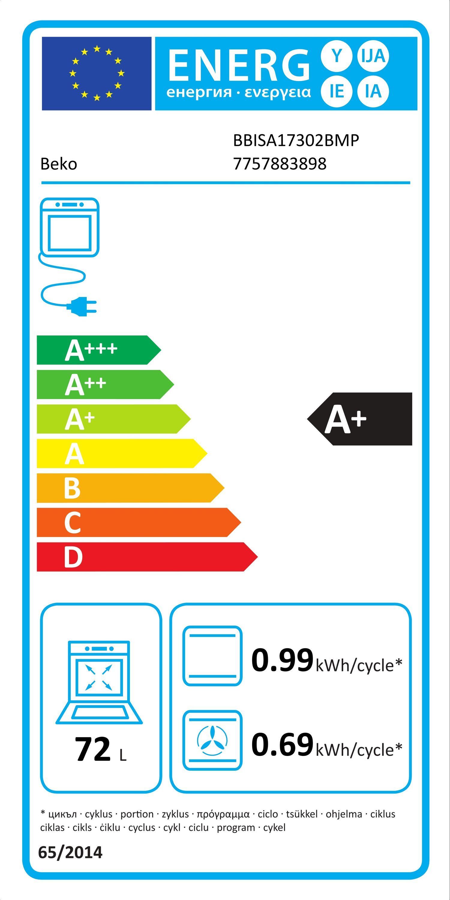 Horno empotrable - Beko - BBISA17302BMP - Negro - Eléctrico - Pirolítico