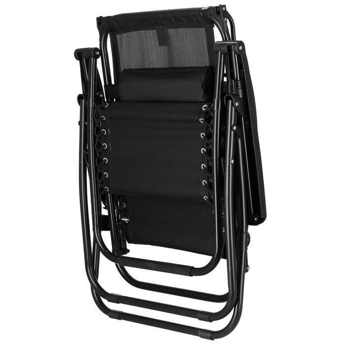 SPRINGOS Sonnenliege mit Sonnenschutz – Schwarz – 62 x 110 cm – Max. Belastung 130 kg – Gesamthöhe 112 cm