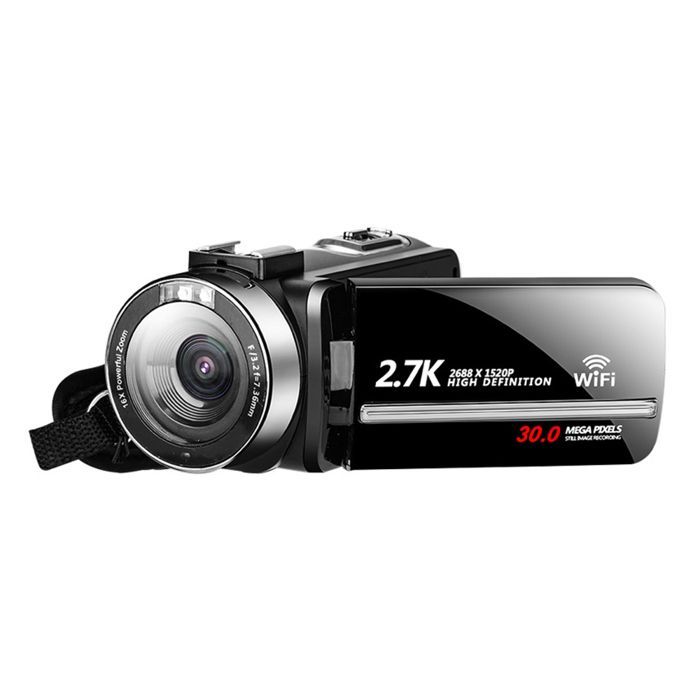 YONIS 2.7K 30MP Digital Camcorder with Wi-Fi Connectivity, Android/iOS App, Infrared Night Vision + 4GB SD Card