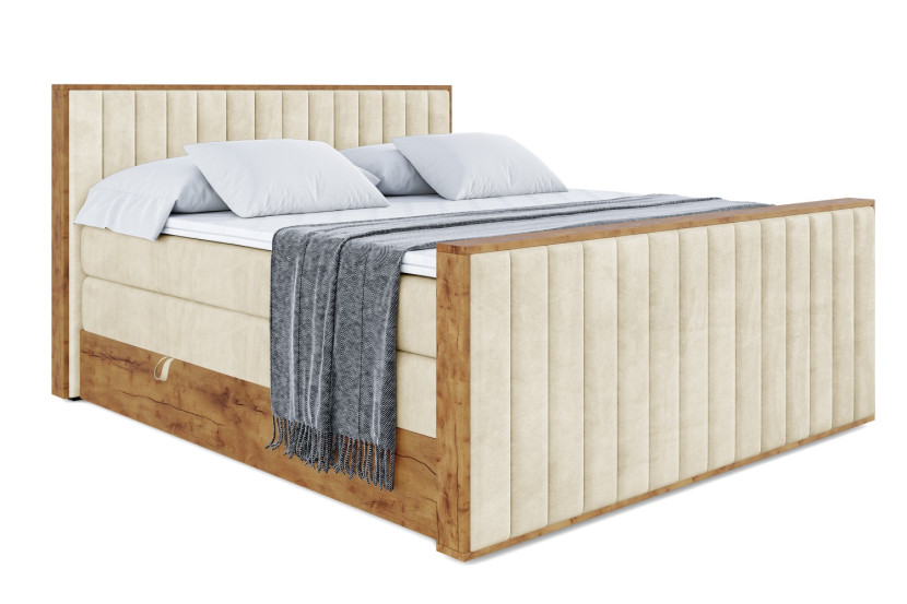 Łóżko kontynentalne z pojemnikiem i materacem H3|H4 LOLLI4-Z KING 120x200cm