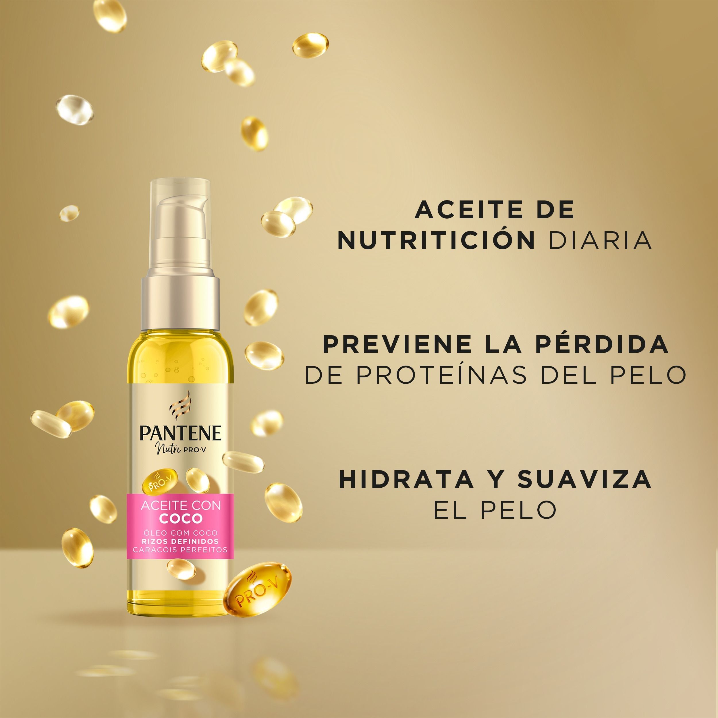 „Pro-V Defined Curls“ plaukų aliejus su kokosu Plaukų aliejai ir procedūros