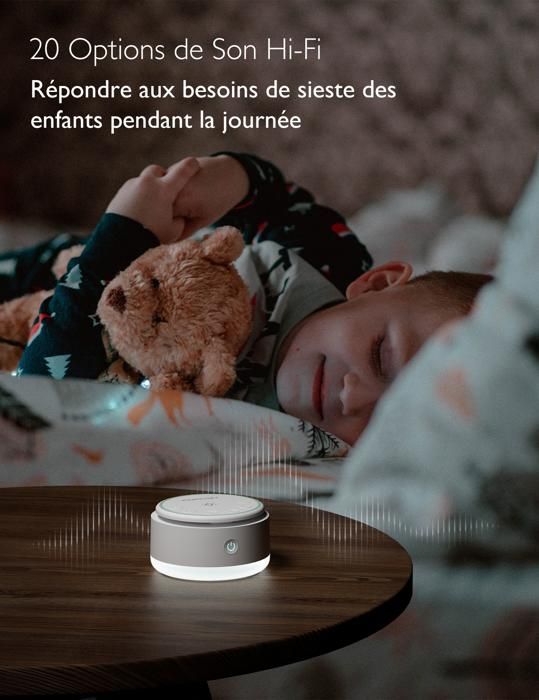 Máquina de ruido blanco Momcozy, 20 sonidos relajantes, luz nocturna de ruido blanco para bebés