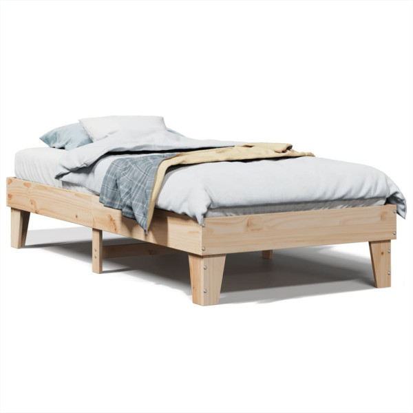 Rama łóżka bez materaca 75x190 cm lite drewno sosnowe