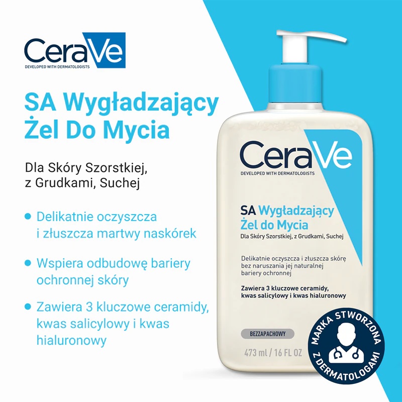 CeraVe Cleansers SA Smoothing Cleanser гел за чишћење и омекшавање суве коже