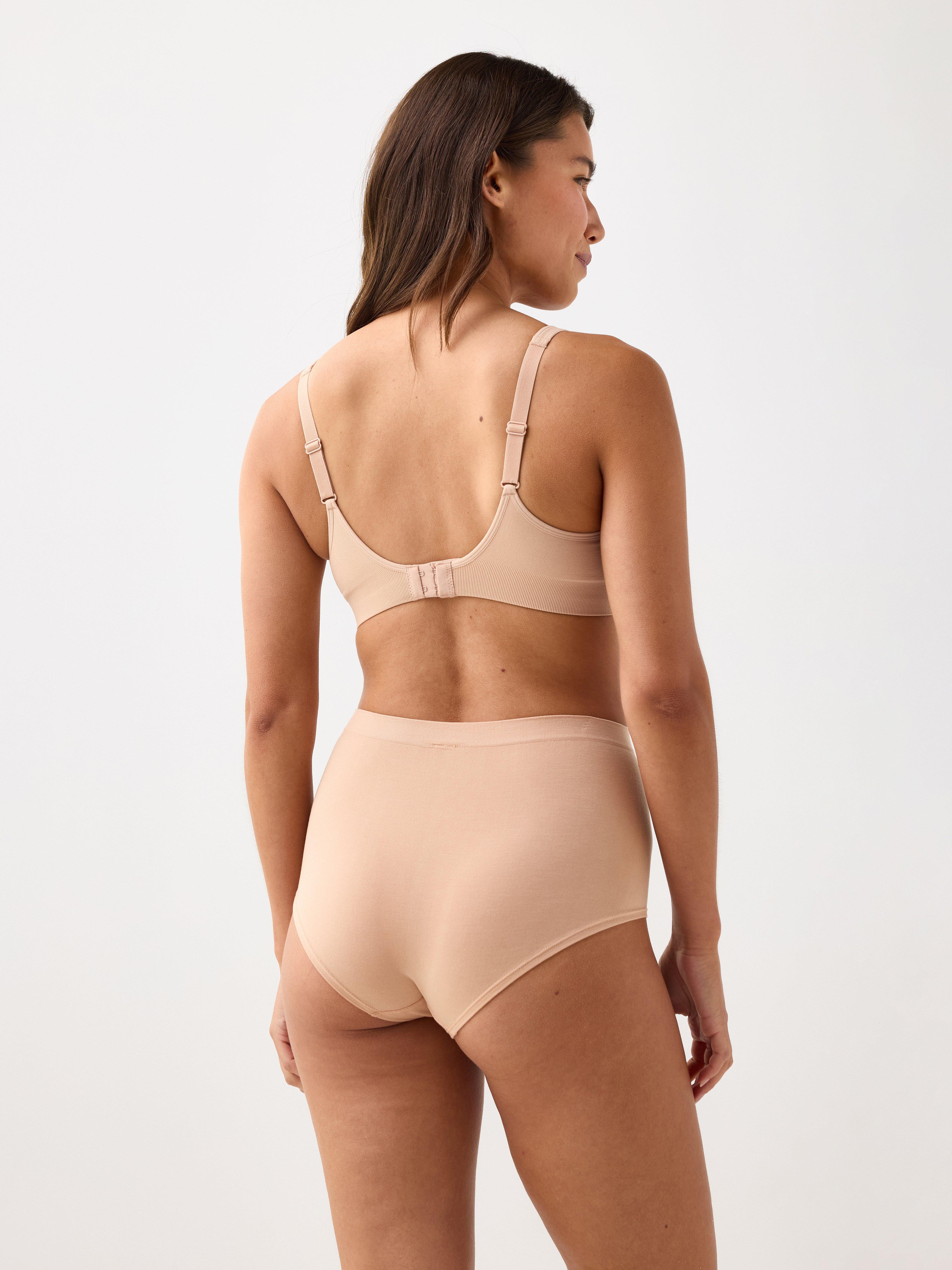 Seamless trosor med hög midja Beige