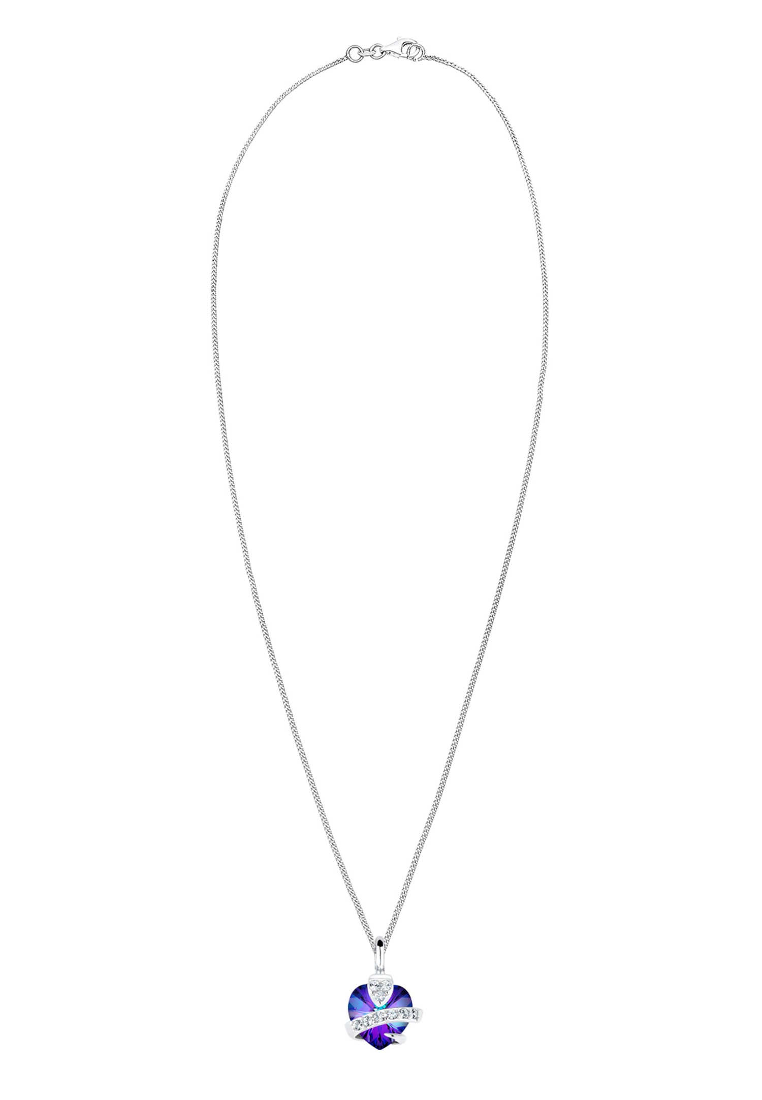 Elli Femmes pendentif cœur glamoureux avec cristaux en argent sterling 925