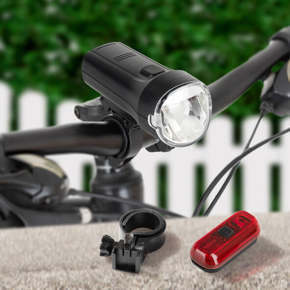 Bicycle light set, black