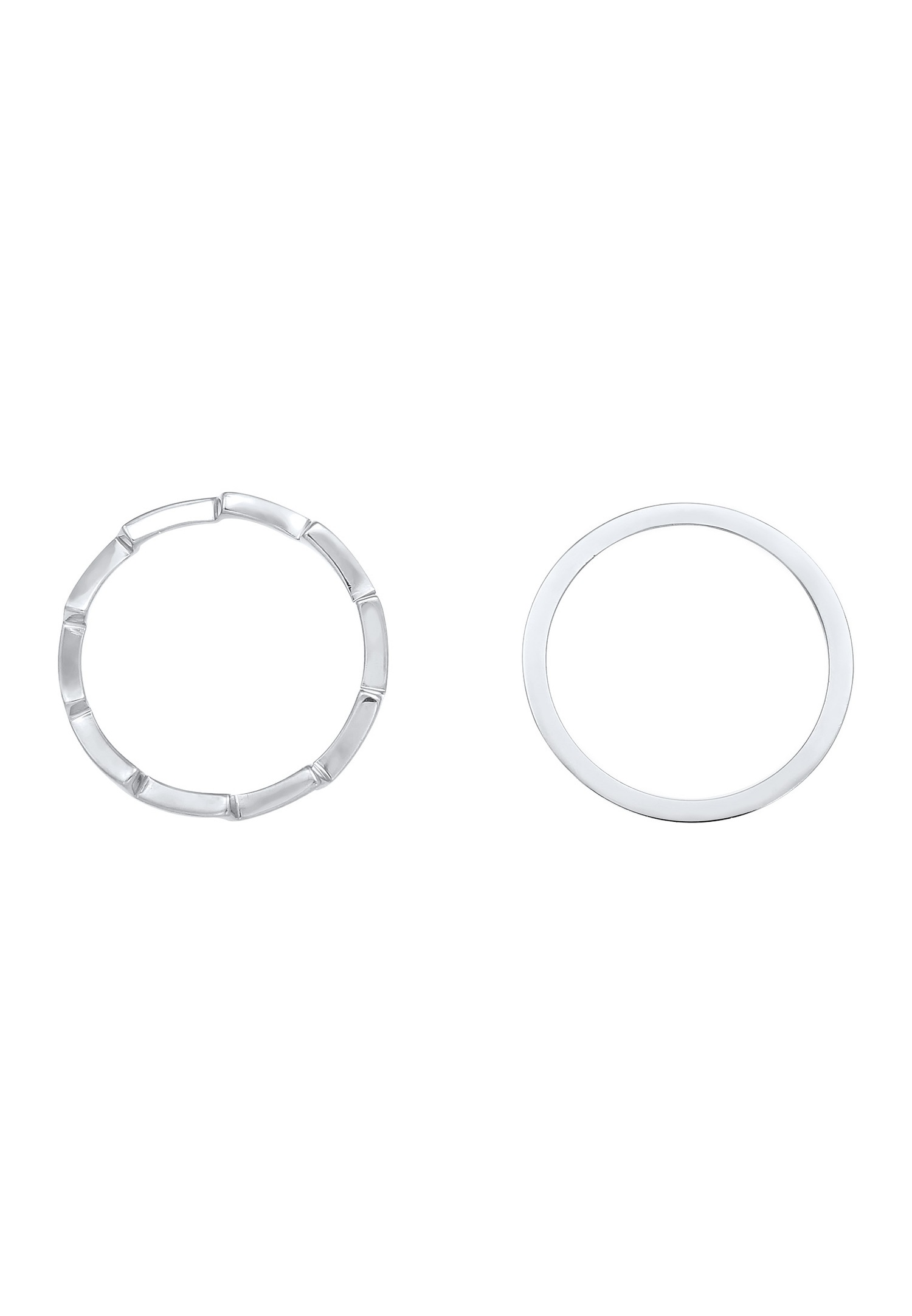 Elli Géo Look Basic Trend Blogger Ensemble Bague Femme - (925/1000) Argent