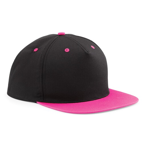 Casquette à pression Beechfield avec visière, 2 couleurs, 5 panneaux