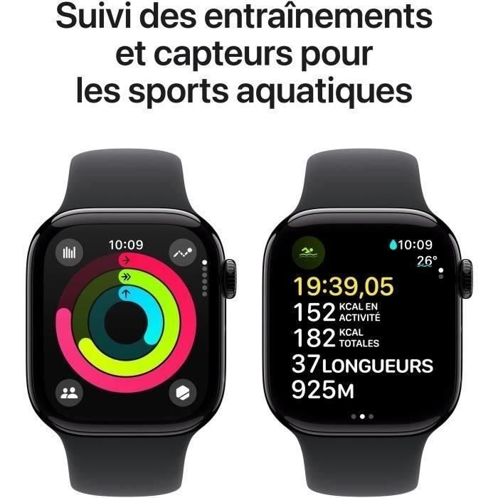 Apple Watch Series 10 GPS - 42 mm - Aluminio negro azabache - Correa negra S/M (2024) - Reacondicionado - Excelente estado