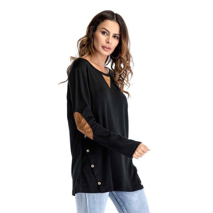 Sudadera de talla grande para mujer - INSFITY - Otoño - Negra