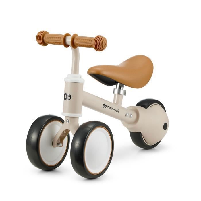 Kinderkraft CUTIE Baby Balance Bike, Mini Tricycle Lightweight 1.8 kg, Easy to Carry, Original Design, For Children From 1 Year Old, Beige