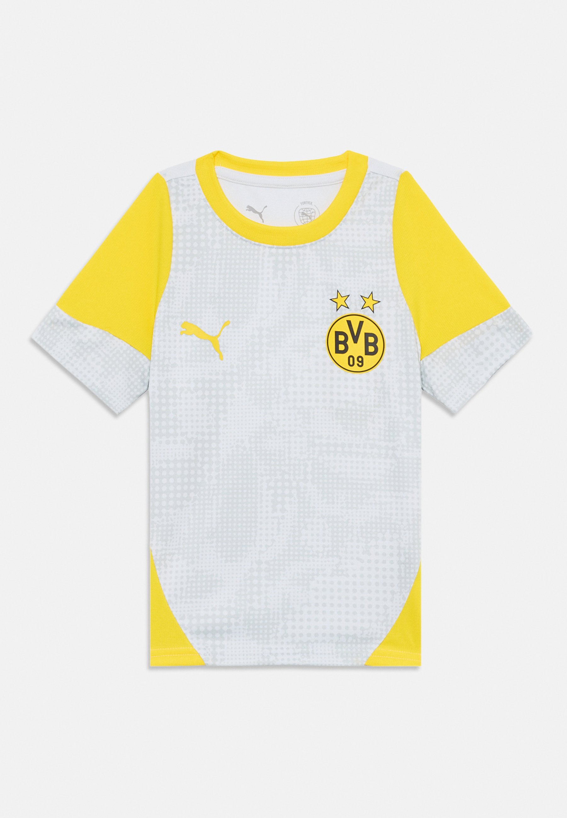 Puma BVB TRAINING JUNIOR UNISEX - Sport T-shirt - zilvermist/sneller geel