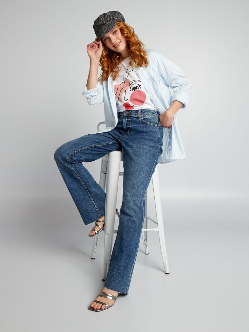 Oversized poplin overhemd - BLAUW