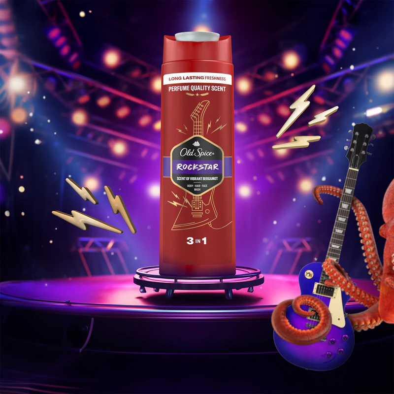 Old Spice RockStar Duschgel für Männer für Gesicht, Körper und Haare