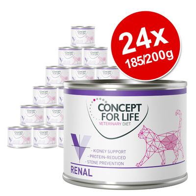 Concept for Life -eläinlääkärinruokavalio -säästöpakkaus 24 x 185 g/200 g