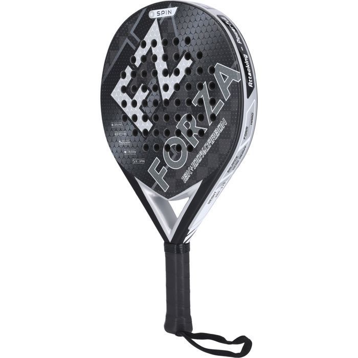 Raquette de padel - FZ FORZA - Brace Spin - Graphite tissé 18K - Surface imprimée en 3D - Mousse EVA souple - Forme rond - Noir
