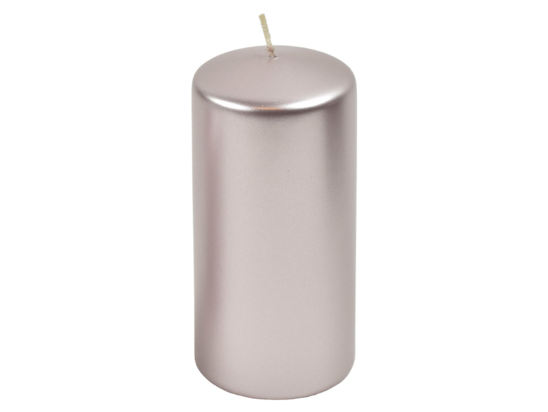 Świeca pieńkowa Metalik 12 cm różowa